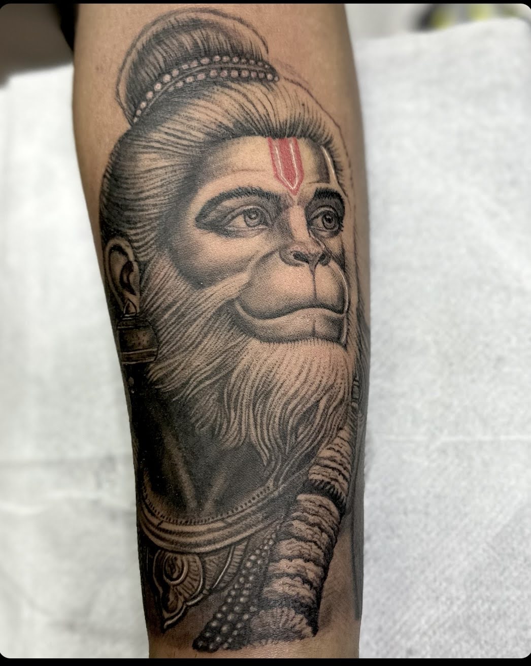 Lord Hanuman Tattoo Portrait design by Diya Tattoo Artist Kathmandu Nepal
